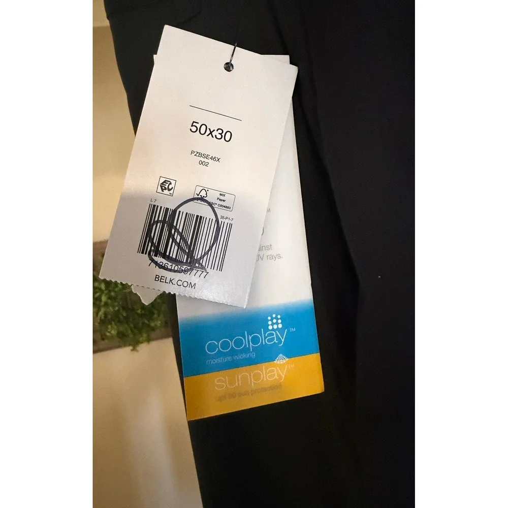 PRO TOUR Men's Black Golf Pants Coolplay Sunplay UPF 50 Size 50x30